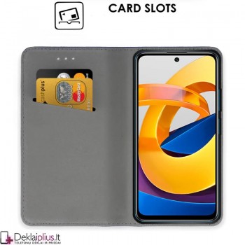 Telone atverčiamas dėklas - auksinės spalvos (telefonui Xiaomi Poco M4 Pro 5G) Telone atverčiamas dėklas - auksinės spalvos (telefonui Xiaomi Poco M4 Pro 5G)